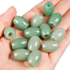 SUNYIK Green Aventurine Large Hole (5mm) Barrel Rondelle Loose Charms European Bead fits Bracelet,Jewelry Makings Pack of 20 - color: Green-Green Aventurine, size: 16x5mm