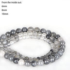 ICAI Beads（Cloudy Quartz Crystals） Natural Stone Gemstone Round Loose Beads Crystal Energy Stone Healing Power for Jewelry Making DIY,1 Strand 60-62pcs（6mm） - color: Cloudy Quartz Crystals, size: 6mm