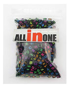 1000pcs Mixed Acrylic Letter/Alphabet “A-Z”Cube Beads for DIY Craft (Black with Color Letter 6x6x6mm) - color: Black with Color Letter 6x6x6mm