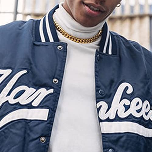 Monily Stainless Steel Mens Cuban Link Chain Silver 18K Gold Chain for Men Hip Hop Mens Jewelry - color: c. 8mm width-gold-plated, size: 36 Inches
