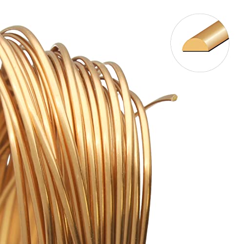 The Beadsmith Half-Round Craft Wire – Soft Temper Jewelry Wire, Gold Color, 18 Gauge, 4 Yards - color: Gold, size: 18 Gauge