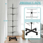 Flenpptly Retail Display Stand Rotating Display Rack 5 Tier Spinning Display Stand for Craft Shows, Jewelry, Keychain, Earring Adjustable Height Retail Display Racks (5-Tier Black) - color: 5-Tier Black