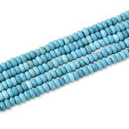 170pcs 4x2mm Natural Blue Turquoise Disk Rondelle Spacer Stone Semi Precious Gemstone Loose Beads for Jewelry Making 15 Inch - color: Blue Turquoise