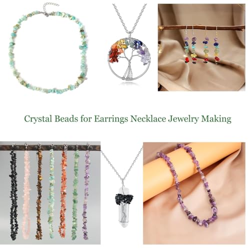 XIANNVXI 7 Chakra Beads, Natural Chip Stone Beads 400Pcs Crystal Bead 5-8mm Irregular Healing Crystal Loose Rocks for DIY Jewelry Making - color: 7 Chakra Color Mix