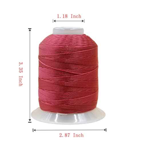 0.8mm 270 Yards Twisted Silk Cord Trim 3-Ply Twine Thread Braided Polyester String for DIY Crafts,Macrame, Pendants,Jewelry,Friendship Bracelets,Necklaces（Wine Red） - color: Wine Red, size: 0.8MM