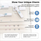 Nunpag 12 Pcs Ear Piercing Kit Disposable Ear Piercing Gun Kit with 4 Pcs 5 Prong Setting Cubic Zirconia Pink Star Earrings Stud 316L Stainless Steel Easy to Use Self Ear Piercer Gun Kit Tool Silver - color: Silver-Pink-Star