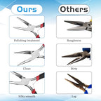 Mini Needle Nose Pliers Set, 2Pcs Needle Nosepliers for Jewelry Making, Black Jewelry Chain Nose Plier, Small Craft Plier with Smooth Jaw and Comfort Grip Handle for Wire Bending Object Graspin - color: Black