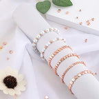 Hicarer 1200 Pieces Spacer Beads Set Star Round Ball Rondelle Faceted Spacer Heart Flower Flat Disc Loose Beads for Bracelet Charms Jewelry Making - color: Rose Gold
