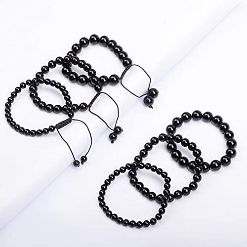 AD Beads Natural Gemstone Round Loose Beads 15" for Bracelet Necklace Earrings Jwelery Making Crafts DIY (4mm, Black Onyx) - color: Black Onyx, size: 4mm