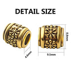 BronaGrand 50pcs Antique Gold Plated Barrel Spacer Beads, Hole: 4.6mm - color: Gold