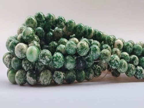 Stone Beads 6mm 140pcs Green Spot Jasper Beads Round Loose Gemstones Beads for Bracelet Necklace Jewelry Making (6mm, 60606 Green Spot Jasper) - color: Green Spot Jasper Beads, size: 6mm