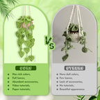 Kogyxe Beginners Crochet Kit, Amigurumi Crochet Starter Kits w Step-by-Step Video Tutorials, Hanging Potted Plants Knitting Starter Pack for Beginners Decoration, Plants Family (40%+ Yarn) - size: Plants Monstera
