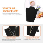 KUKUVR 2Pcs Black Velvet Necklace Bust Display Stand, Jewelry Pendants Chain Holder Stand, Necklace Display Board for Retail Vendor Booth & Selling (Small 8.8 * 6.7inch) - size: Small 8.8*6.7inch