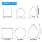 Ximalun 120Pcs Earring Hoops for Jewelry Making,Earring Finding Hypoallergenic Earrings Beading Hoop Bulk Open Bezel Pendant Frame Teardrop Square Round Circle Earrings Making Supplies for DIY Crafts - color: Silver