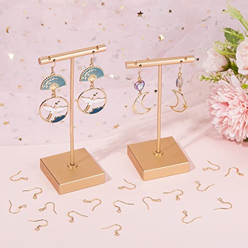 SUNNYCLUE 1 Box 100Pcs 18k Gold Plated Earring Hooks French Ear Hooks Fish Hook Earrings Ear Wires Fishhook Earring Findings for Jewellery Making Adult DIY Dangle Earrings Craft Accessories Supply - color: 100pcs Real 18k Gold Plated Earring Hooks