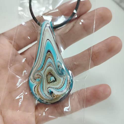 Glass Water Drop Shape Glaze Spiral Dangle Earrings Lampwork Handmade Glass Bead Geometric Earrings for Women Jewelry - color: Set 2