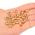 BEADIA 18K Gold Plated Stopper Beads 8x4mm 20pcs Rondelle Insert Silicon Length Adjust Spacer Beads for Jewelry Making Findings - color: Rondelle, size: 8x4mm