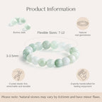 NLIEO Natural Gemstone Stretch Beaded Rings for Women Stackable Dainty Elastic Crystal Rings Jewelry - style: Burma Jade