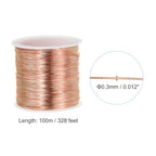 PATIKIL 28 Gauge Jewelry Wire, 328 Feet/100M Pure Copper Jewelry Beading Wire Soft Metal Plant Stem Ties for Jewelry Craft, Copper Tone (0.012") - color: Copper Tone, size: 28 Gauge