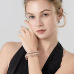 FANCY SHINY Mothers Day Gifts Boho Leather Wrap Bracelet Stackable Infinity Chunky Cuff Bracelets Western Hippie Outfits Jewelry Valentine Gifts for Women - color: Shiny Pink