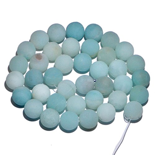 AD Beads Beautiful Natural Matte Gemstone Round Spacer Loose Beads 4-12mm (6mm, 33 Matte Amazonite) - color: 33 Matte Amazonite, size: 6mm