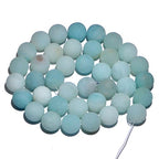 AD Beads Beautiful Natural Matte Gemstone Round Spacer Loose Beads 4-12mm (4mm, 33 Matte Amazonite) - color: 33 Matte Amazonite, size: 4mm