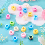 Beadthoven 20pcs Big Letter D Beads Large Hole Bubble Alphabet Acrylic Beads Charm Iridescent Plastic D Shape Loose Chunky Spacers for Jewelry Making Bracelet Necklace Keychains Shoelaces Crafts - color: D