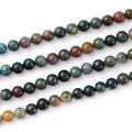 6mm 60pcs DIY Natural Indian Agate Stone Beads Round Healing Crystal Gemstone Loose Beads for Jewelry Making Handmade Bracelet Necklace - color: Indian Agate, size: 6mm