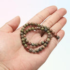 HARFINGTON 50pcs Natural Stone Beads 6mm Green Chalcedony Round Gemstone Stone Loose Beading Real Genuine Smooth Balls Bead for Jewelry Making Bracelets Necklace Earrings DIY - color: Green Chalcedony, size: 6mm