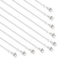 10 Pack Silver Necklace Set Delicate Square Rolo Chain Necklaces Bulk for Jewelry Making - color: Silver Box