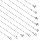 10 Pack Silver Necklace Set Delicate Square Rolo Chain Necklaces Bulk for Jewelry Making - color: Silver Box