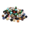 40 Pcs Healing Loose Beads Round Shape Natural Necklace Stone Pendants Crystal Charms for Jewelry Making DIY Craft - color: round