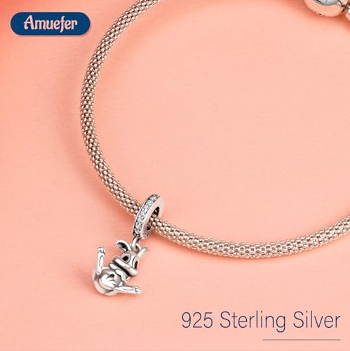 S925 Bead Dangle Charms for Bracelets Necklaces, Compatible with Pandora - style: Bunny Charm