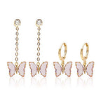 Crystal Zirconia Gold Plated Brass Charms for Jewelry Making Bracelet Necklace Earring Pendant Craft Supplies DIY Accessories - color: Butterfly-Pink-5Pcs