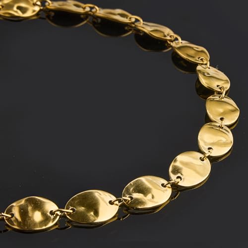 UMAOKANG 2 Yard Small Oval Chain for Jewelry Making Gold Plated Stainless Steel Chains Men and Women Necklace Bracelet DIY - color: Gold Small Oval