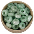 Nupuyai Pack of 30 Large Hole Stone Loose Beads for Jewelry Making, Polished Rondelle European Beads fit Charms Bracelet, Green Aventurine - color: Green, size: 14x8mm