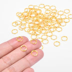 100pcs 8mm Tiny Split Ring for Jewelry Making, Double Loops Round Split Jump Rings Necklaces Bracelets Earrings Metal Mini Key Rings DIY Craft - color: 8mm Outter Dia.;6.4mm Inside Dia. Gold