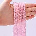 Natural Faceted Rose Quartz Cube Stone Beads 5-5.5mm 60pcs/str Loose Square Semi Gemstone Stone Beads for Making Bracelets Necklace Earrings - color: Rose Quartz