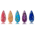5 Pieces Natural Teardrop Imperial Jasper Pendant,Gemstone Charms for DIY Jewelry Making Necklaces, Bracelets, Earrings - color: Teardrop Imperial Jasper Pendant-c