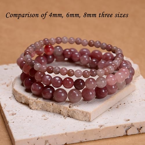 Natural Healing Gemstone Bracelet Handmade Yoga Stretch Elastic Bracelet Stress Relief Crystal Jewelry for Men and Women - color: Angel Quartz(Soothe the mood), size: 8mm
