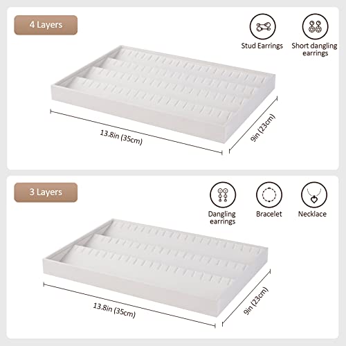 Lolalet Earring Tray Display Earring Holder, Stackable Jewelry Drawer Organizer Showcase Storage for Women Girls Stud Piercings Post Earrings -Set of 2 - style: Earrings