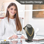 Novel Box Silver Leatherette Bust Stand Jewelry Necklace Display 6.5x4x10 Inches - Freestanding Travel Necklace Holder Stand - Necklace Mannequin Organizer Stands - Necklace Displays Medium - color: Silver Leatherette, size: Medium