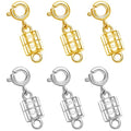S925 Sterling Silver Magnetic Necklace Clasps and Closures, Magnetic Clasps for Necklaces,Magnetic Clasp Converter for Jewelry Making Supplies (3golden+3silvery) - color: 3golden+3silvery