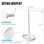 bodkar Jewelry Necklace Organizer Stand,12.9" Tall Sturdy Metal Jewelry Stand with Round Tray for Bracelet Bangles Holder Display,Long Necklace Organizer Holder (white) - color: White