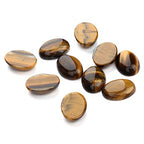 10pcs Yellow Tiger Eye Stone Oval Cabochons Stone Jewelry Round Flat-Back Design No Hole Beads Half Round Charms for Jewelry Making (18x25mm) - size: 18x25mm