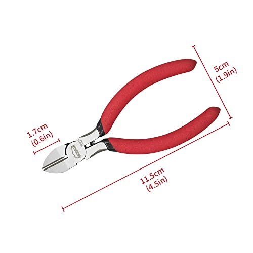5 inch Wire Cutters, 5 Pack Diagonal Cutters, Side Cutters, Wire Cutter Set, Wire Snips, Small Diagonal Cutters with Spring Loaded, Diagonal Cutting Pliers for Crafts, Jewelry Making - color: 5 Inch 5 Pack