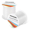 Bracelet String, Paxcoo 2 Rolls Elastic Stretchy Bead String Cord for Clay Beads Kandi Pony Beads Bracelets Jewelry Making (0.8 MM, Crystal) - size: 0.8 MM, style: Crystal Clear