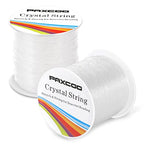 Bracelet String, Paxcoo 2 Rolls Elastic Stretchy Bead String Cord for Clay Beads Kandi Pony Beads Bracelets Jewelry Making (0.8 MM, Crystal) - size: 0.8 MM, style: Crystal Clear