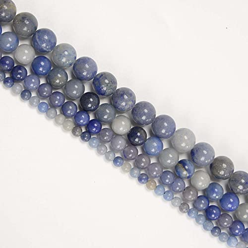 NCB 100pcs Original Natural Stone Beads Gemstone Round Loose Beads 6mm 8mm 10mm (Blue Aventurine, 6mm 100Beads) - color: Blue Aventurine, size: 6mm 100beads