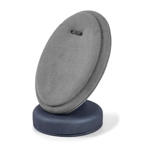 PU Leather Necklace Display Stand Microfiber Small Necklace Holder Jewelry Gift Display Stand For Birthday, Valentine's Day (Dark Gray) - color: Deep Grey